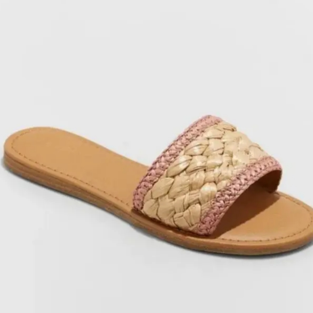 NEW Universal Thread Women's Dez Woven Slide Sandals Size 8.5